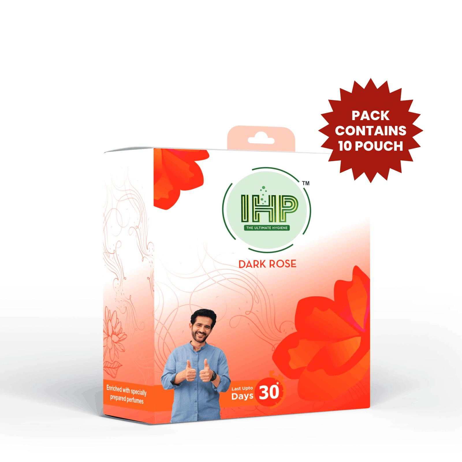 IHP GEL POUCH POCKET FRESHENER DARK ROSE | (COMBO OF 10)
